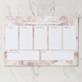 金ゴールド大理石ウィークリーカレンダー大きなティアウェイパッド ペーパーパッド (正面)