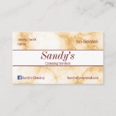 金ゴールド大理石クリーニングサービス 名刺 (正面)