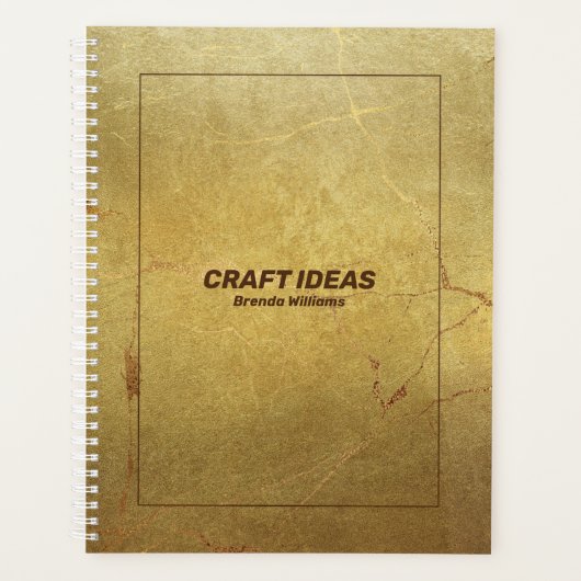 金ゴールド大理石グリッターアクセント プランナー手帳 (正面)