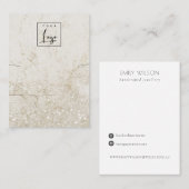 金ゴールド大理石グリッターネックレスバンドのロゴ表示 名刺 (正面/裏面)