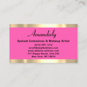 金ゴールド大理石グリッターファッションビューティックショップフクシア 名刺 (裏面)