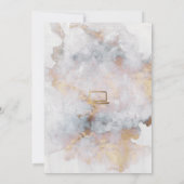 金ゴールド大理石ジオメトリオンライン結婚仮想 招待状 (裏面)