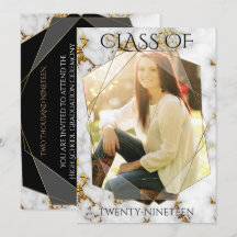 金ゴールド大理石ジオメトリック金ゴールドフォトフレームの卒業