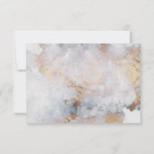 金ゴールド大理石ジオメト結婚リ 出欠カード (裏面)