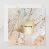 金ゴールド大理石ジオードテクスチャDIYエレガントパーティー 招待状 (正面)