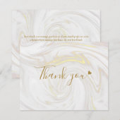 金ゴールド大理石スクリプトビジネスサンキューカード サンキューカード (正面/裏面)