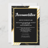 金ゴールド大理石ストライプの文字体裁エンクロージャ 招待状 (正面)