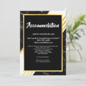 金ゴールド大理石ストライプの文字体裁エンクロージャ 招待状 (スタンド正面)