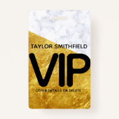 金ゴールド大理石トレンディーモダンVIPラニャードバッジカスタム バッジ (正面)