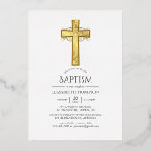 金ゴールド大理石バプテスマまたは《キリスト教》洗礼式や命名式フィリグリー 箔招待状 (裏面)