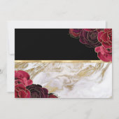 金ゴールド大理石バラフローラキンセアニェラ写真 招待状 (裏面)