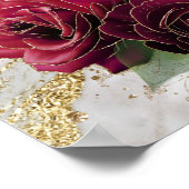 金ゴールド大理石バラフローラキンセアニェラ ポスター (角)
