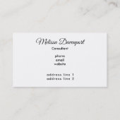 金ゴールド大理石パターンとブルゴーニュフローラモノグラム 名刺 (裏面)