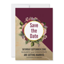 金ゴールド大理石パターンとブルゴーニュ結婚フローラ