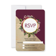 金ゴールド大理石パターンとブルゴーニュ結婚フローラ