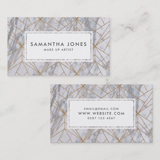 金ゴールド大理石パターンメイクアップアーティスト名刺 名刺 (正面/裏面)
