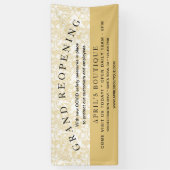 金ゴールド大理石ビジネスCOVIDの安全性を再開 横断幕 (縦)