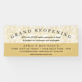 金ゴールド大理石ビジネスCOVIDの安全性を再開 横断幕