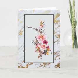 金ゴールド大理石フラワーブーケ祖母の母の日 シーズンカード