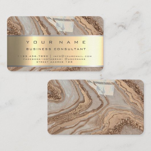 金ゴールド大理石プロフェッショナルビジネスコンサルタント 名刺 (正面/裏面)