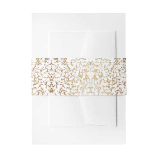 金ゴールド大理石ホイルの質 招待状ベリーバンド (正面例)