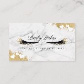 金ゴールド大理石マスカラアイラッシュアフターケアのヒント 紹介カード (裏面)