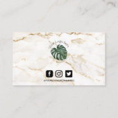 金ゴールド大理石メイクアップヘアロゴロイヤリティカード 名刺 (裏面)
