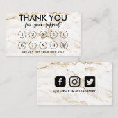 金ゴールド大理石メイクアップヘア感謝していロイヤリティカード 名刺 (正面/裏面)