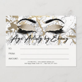 金ゴールド大理石メイクアップ美しいアイズ証明書黒檀