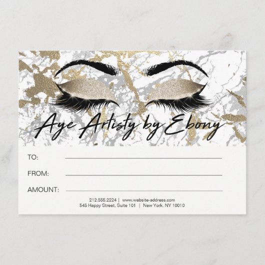 金ゴールド大理石メイクアップ美しいアイズ証明書黒檀 (正面)