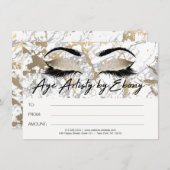 金ゴールド大理石メイクアップ美しいアイズ証明書黒檀 (正面/裏面)