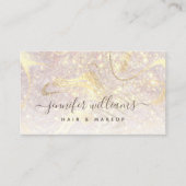 金ゴールド大理石モダンバラ金ゴールドメイクアップアーティスト 名刺 (正面)