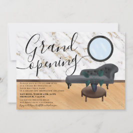 金ゴールド大理石モダン美しいサロン大開口部 招待状