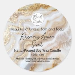 金ゴールド大理石ロゴボトルキャンドル製品ラベル ラウンドシール