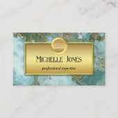 金ゴールド大理石ロゴQRコード抽象芸術 名刺 (正面)