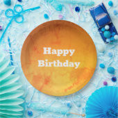 金ゴールド大理石効果誕生日プレート ペーパープレート (パーティー)