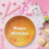 金ゴールド大理石効果誕生日プレート ペーパープレート (パーティー)