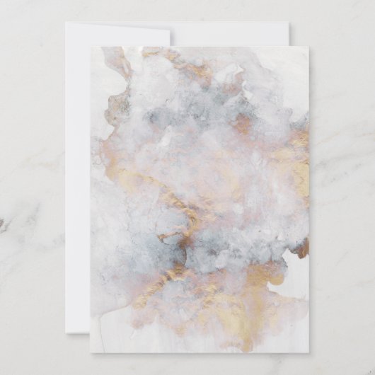 金ゴールド大理石幾何学洗礼 招待状 (裏面)