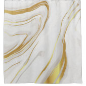 金ゴールド大理石旋回 シャワーカーテン (正面)