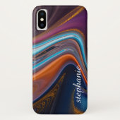 金ゴールド大理石瑪瑙モノグラム Case-Mate iPhoneケース (裏面)