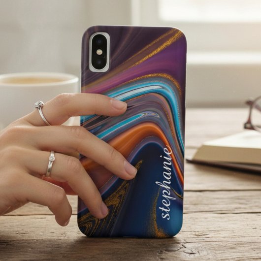 金ゴールド大理石瑪瑙モノグラム Case-Mate iPhoneケース