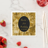 金ゴールド大理石瑪瑙21歳の誕生日 スタンダードカクテルナプキン (インサイチュ)