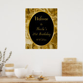 金ゴールド大理石瑪瑙21歳の誕生日 ポスター (キッチン)