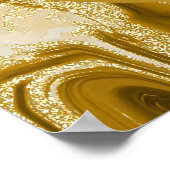 金ゴールド大理石瑪瑙21歳の誕生日 ポスター (角)