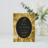金ゴールド大理石瑪瑙21歳の誕生日 ポストカード (スタンド正面)