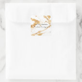 金ゴールド大理石白 スクエアシール (バッグ)