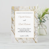 金ゴールド大理石結婚式招待状 招待状 (スタンド正面)