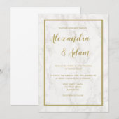 金ゴールド大理石結婚式招待状 招待状 (正面/裏面)