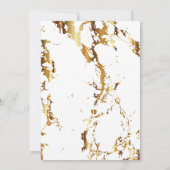 金ゴールド大理石、白黒ブライダルシャワー 招待状 (裏面)