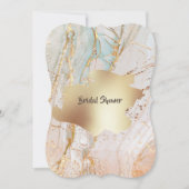 金ゴールド大理石GeodeテクスチャDIYクラスのパーティー 招待状 (正面)